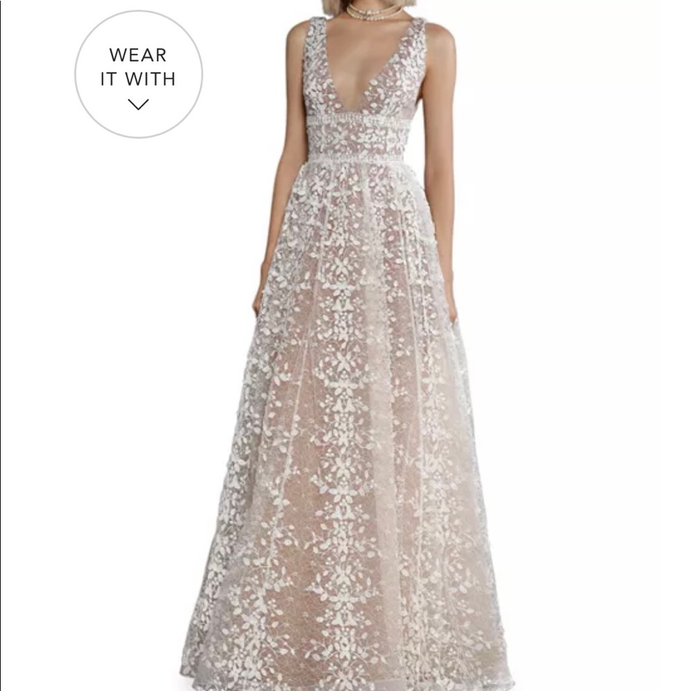 Bronx and Banco Megan V-Neck Lace Maxi Dress